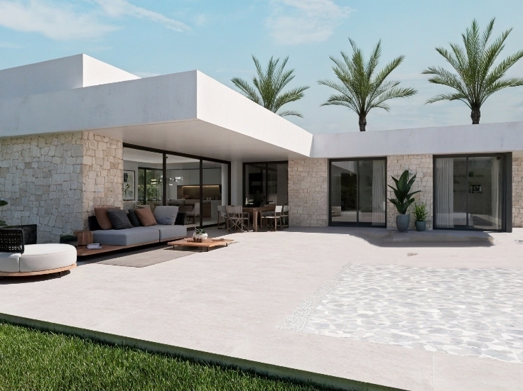 Terraza y Piscina, Villa Palmera